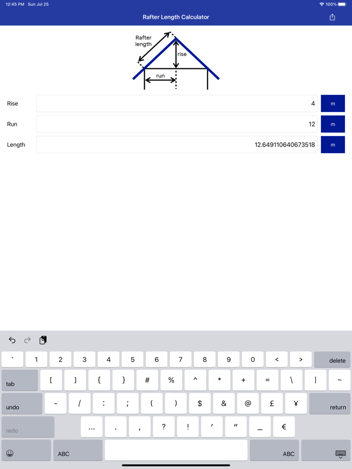 Rafter Length Calculator