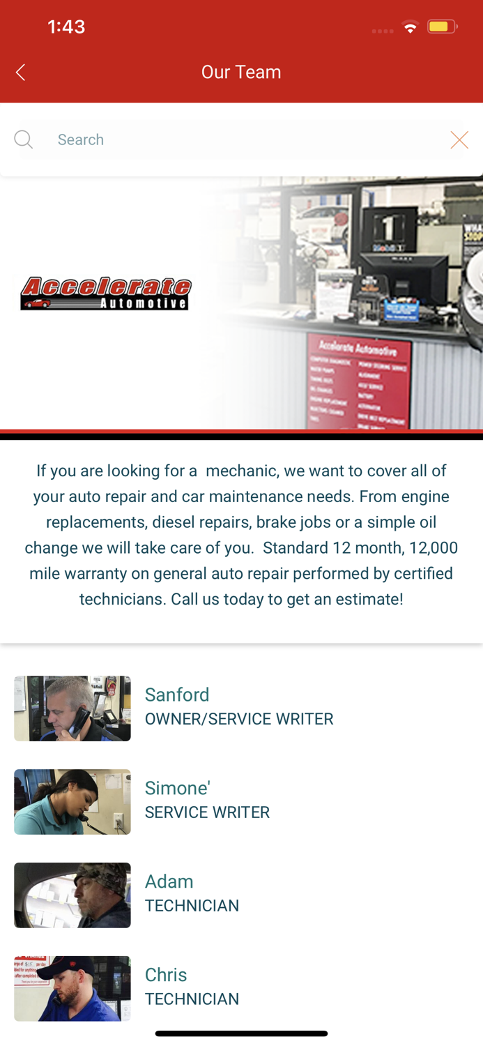 Accelerate Automotive App