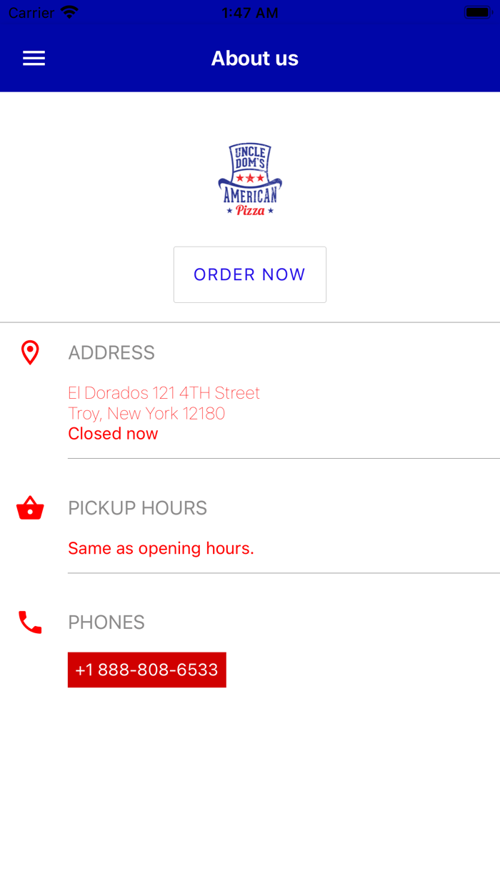 Uncle Doms American Pizza