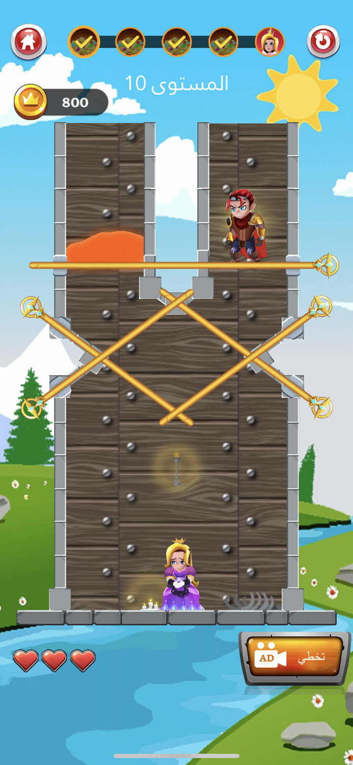 انقذ الاميرة - تفكير وتحدي