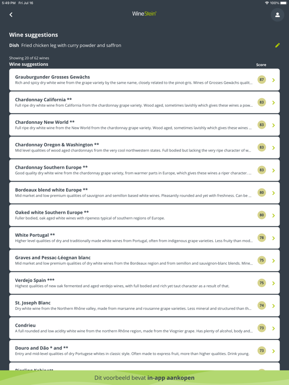 WineStein wine advisor screenshot 2