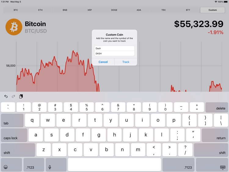 Crypto Ticker: Realtime prices