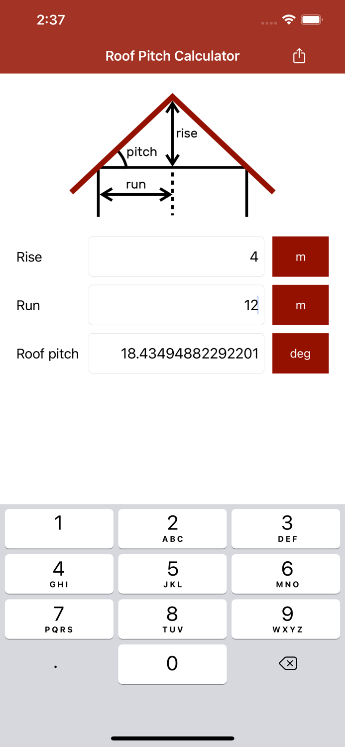 Roof Pitch Calculator