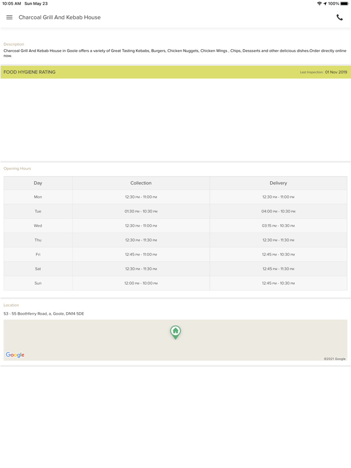 Charcoal Grill And Kebab House