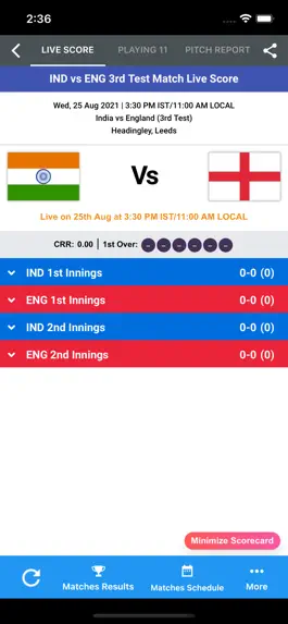 Game screenshot IND vs ENG Live Cricket Score mod apk