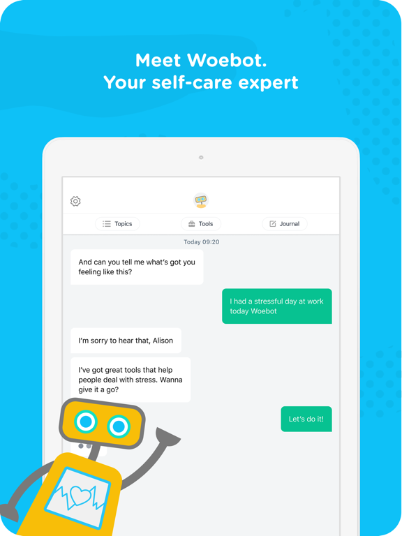 Screenshot #4 pour Woebot: Your Self-Care Expert