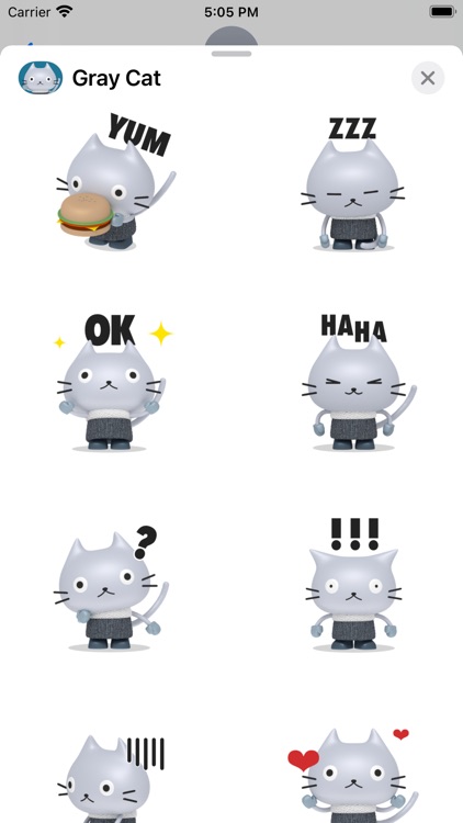 Gray Cat - Animated Stickers
