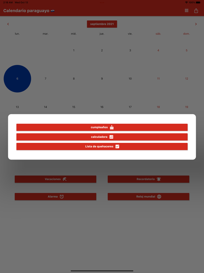 Calendario Paraguayo 2022