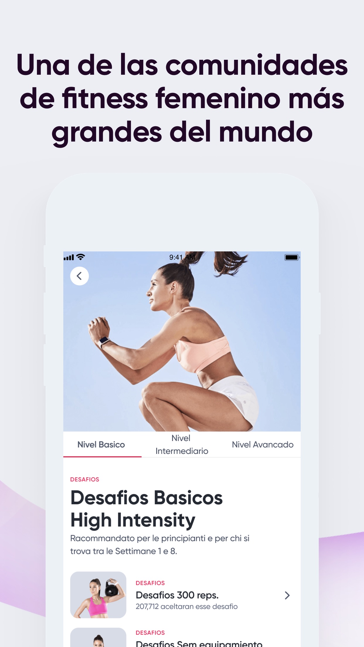 Screenshot do app Sweat: Fitness para mulheres
