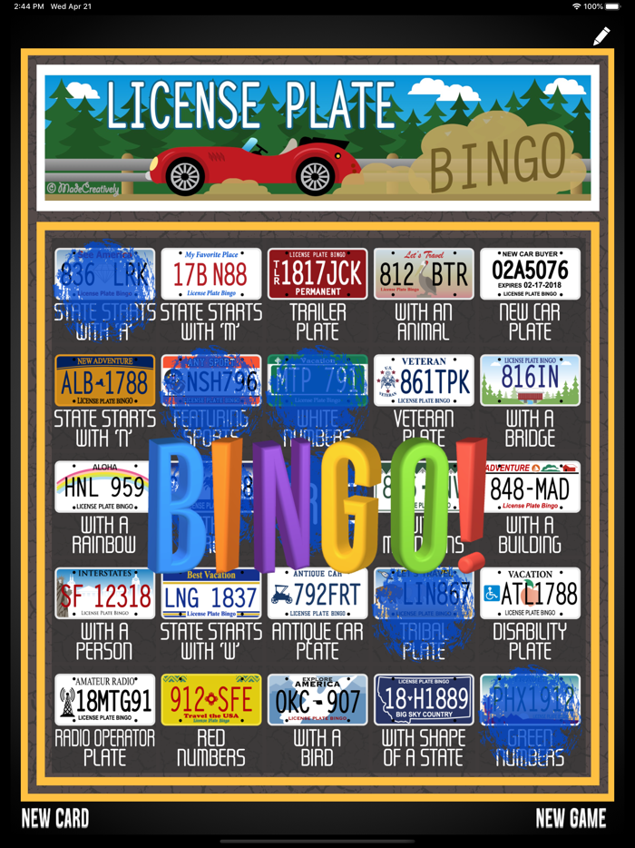 Activity Bingo Travel