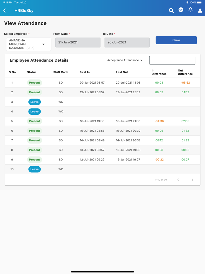 HRBluSky User Portal