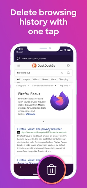Firefox Focus Приватность Screenshot