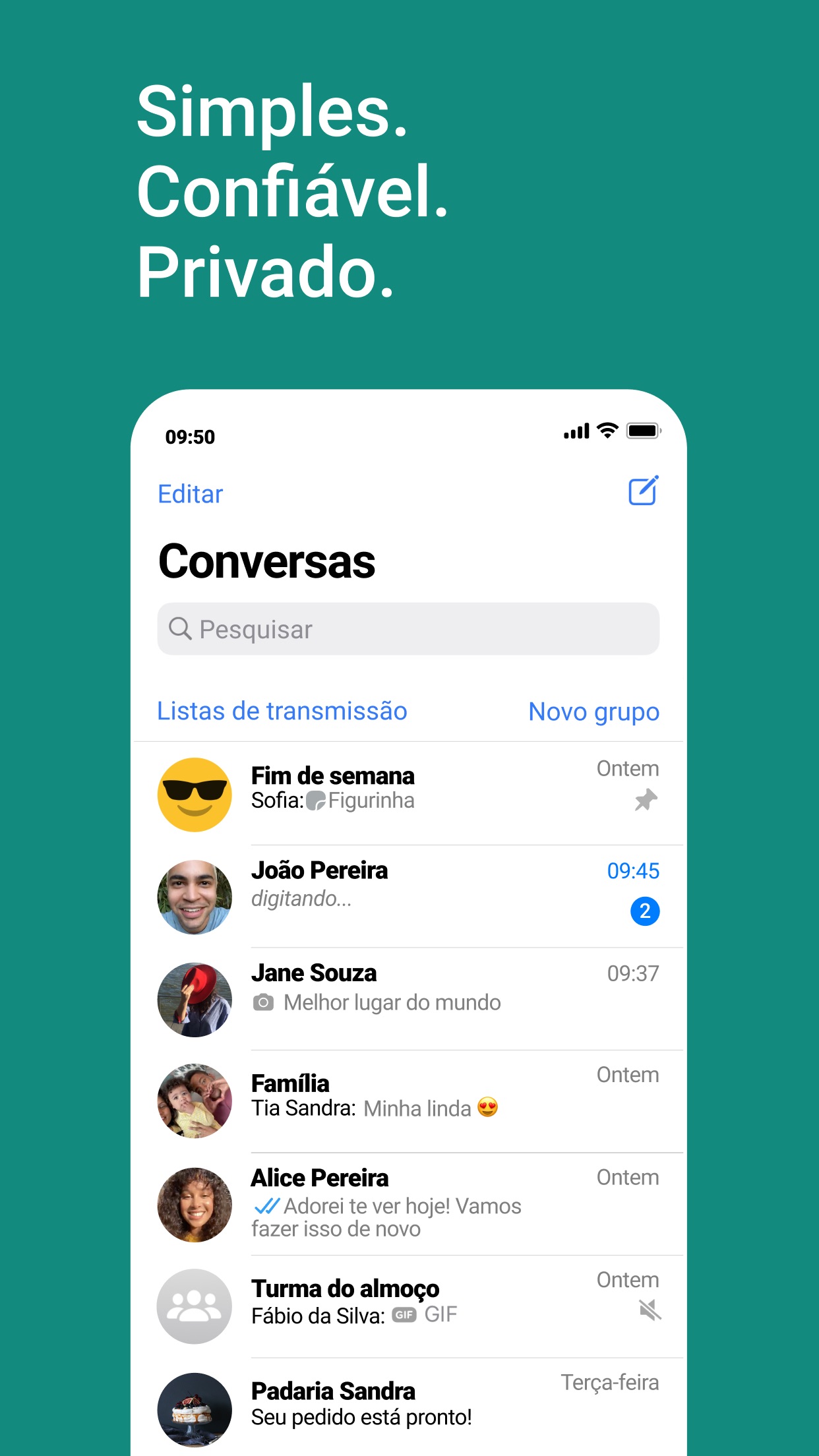Screenshot do app WhatsApp Messenger
