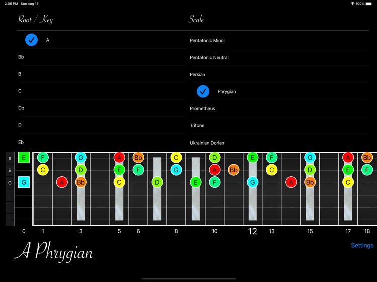 Guitar Scales for iPad