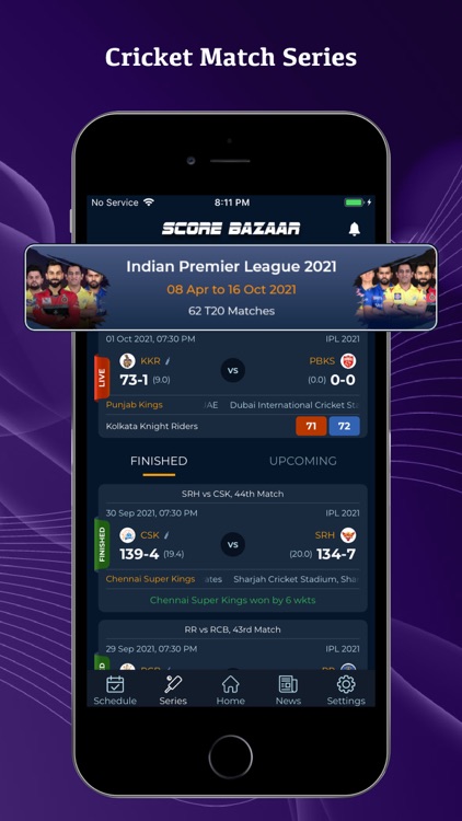 ScoreBazaar Cricket Live Line