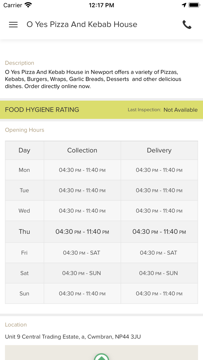 O Yes Pizza And Kebab House.