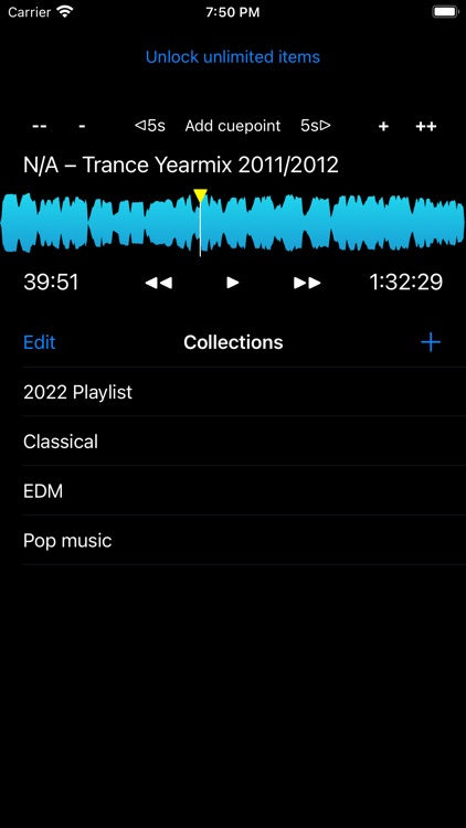 Visual Cue Audio Player iOS