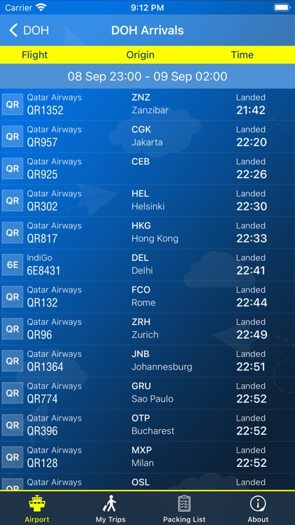 Doha Airport Info DOH + Radar