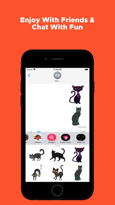 How to cancel & delete Cute Black Cat Stickers Pack from iphone & ipad 4