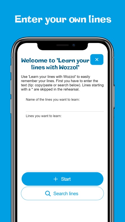 Learn your lines with Wozzol