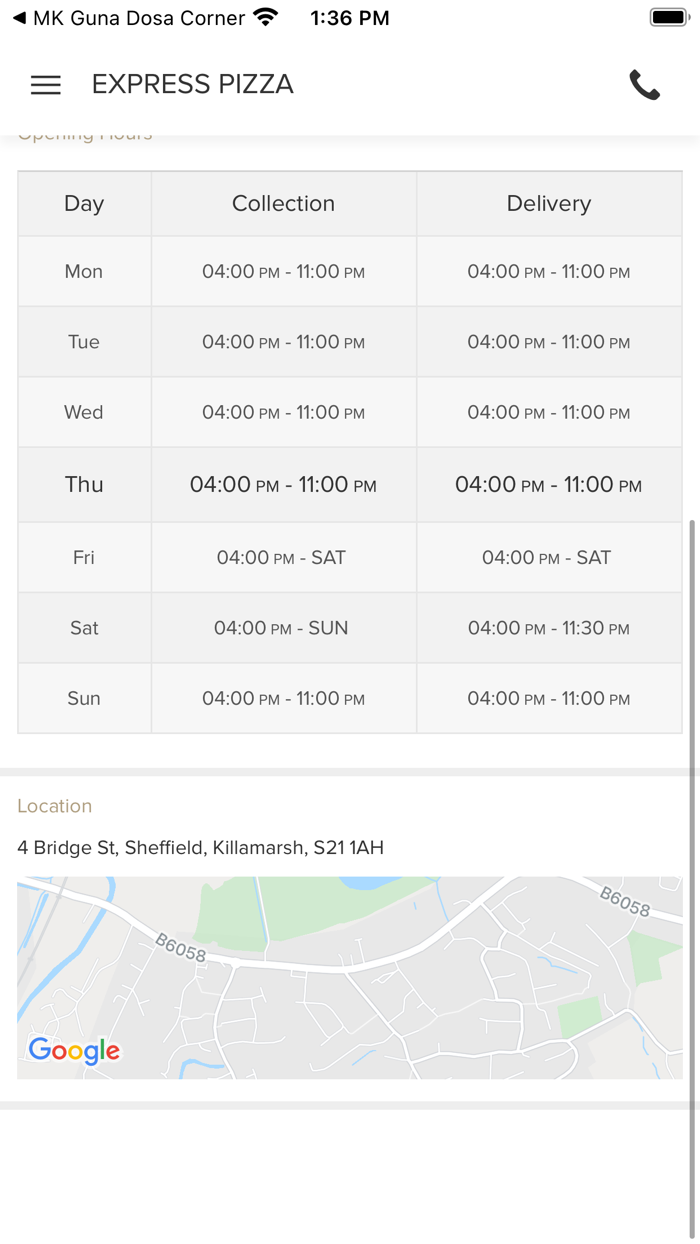 Express Pizza Killamarsh.