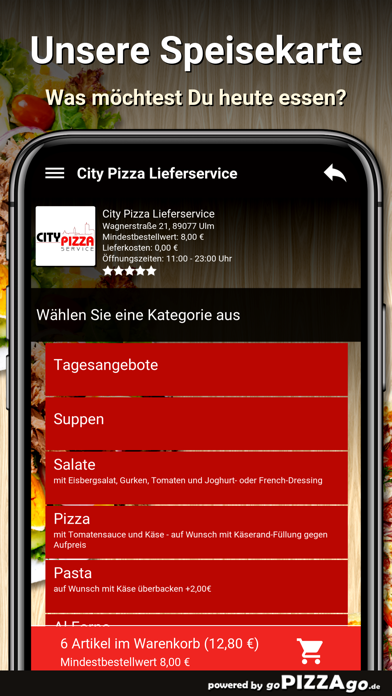 City Pizza Lieferservice Ulm Screenshot