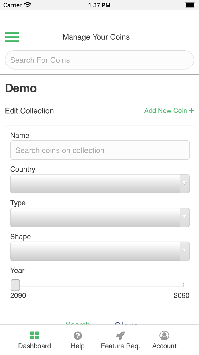 Coin Crate Collection Tracker