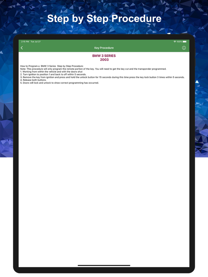 Key Programming Procedure Pro