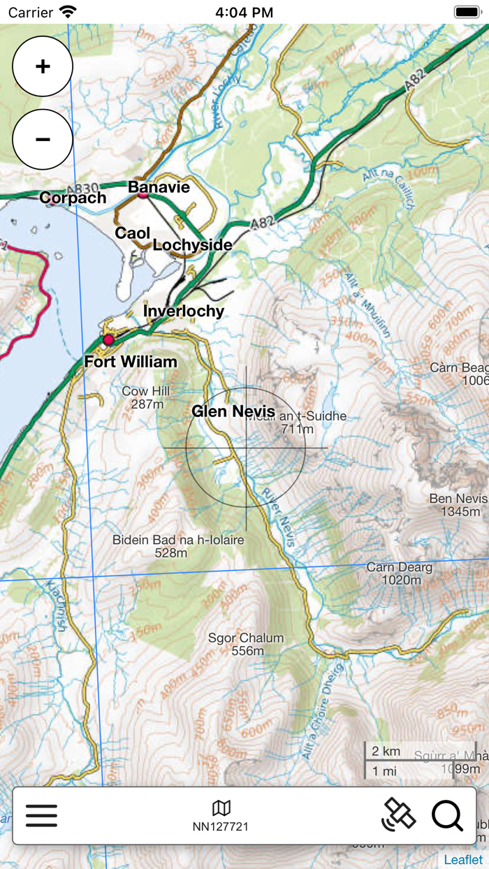 Ben Nevis, W Scotland Map Pro