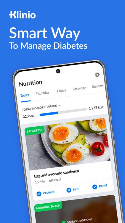 Klinio, diabetic diet log
