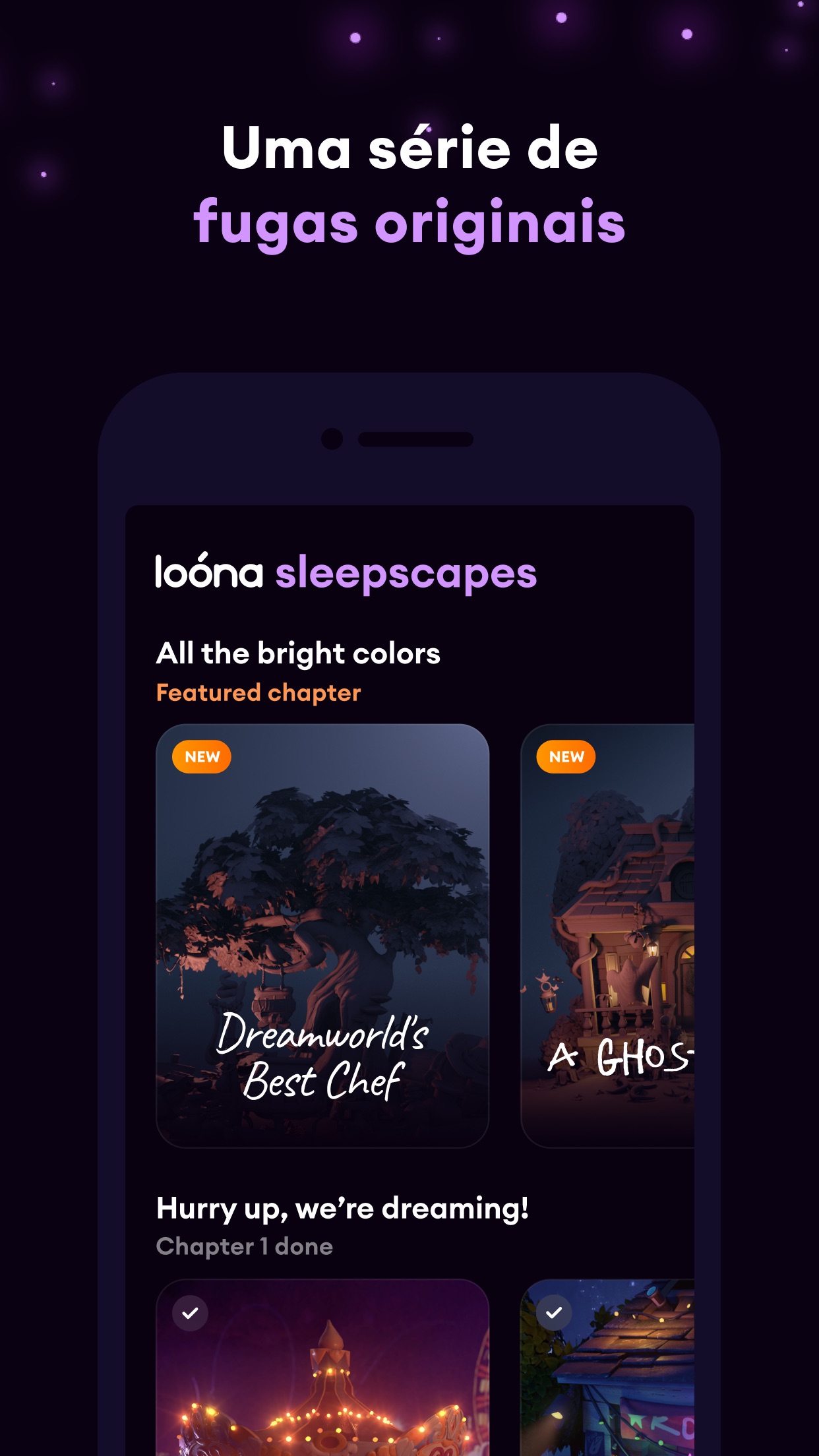 Screenshot do app Loóna: sons para dormir bem