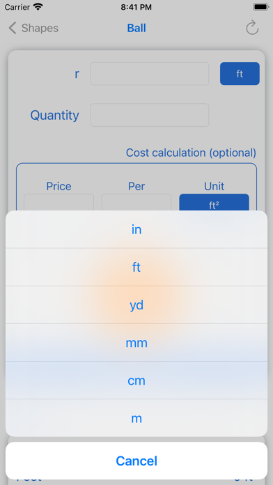 Surface Area Calculator + Cost screenshot 3
