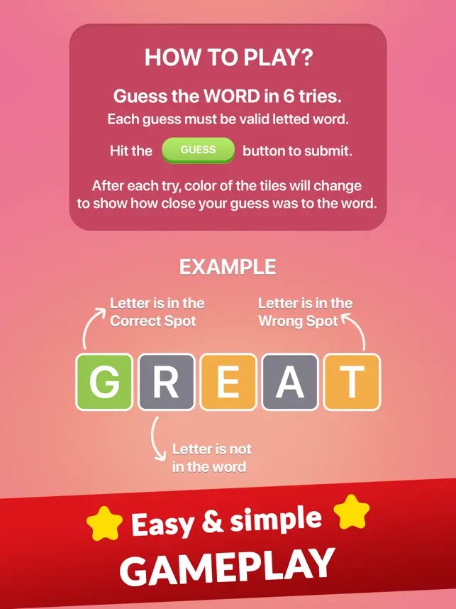 Captura de Pantalla 3 Word guess: A daily word game iphone