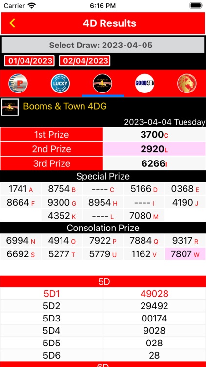 Lotto 4D Results Live 4D Today