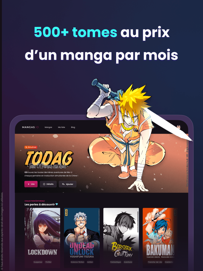Mangas.io, lAbonnement manga