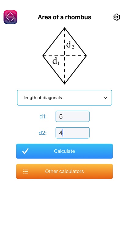 Area of a rhombus