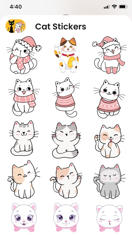 Black & White Cat Stickers