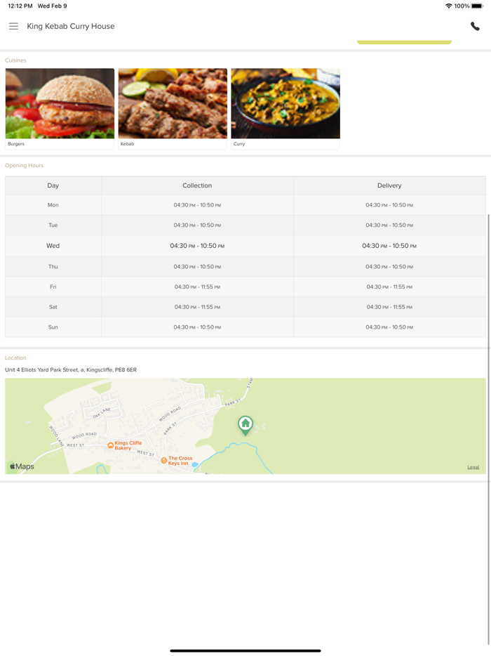 King Kebab Curry House.