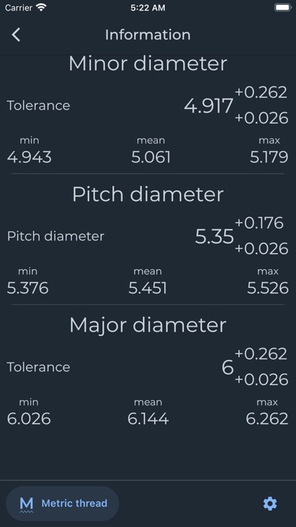 ISO Metric Thread tolerance screenshot-6