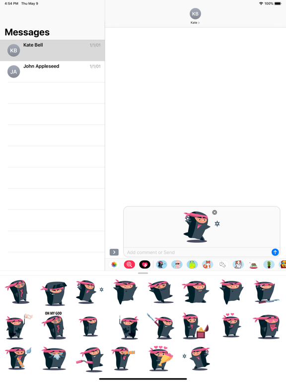 Funny Ninja emoji & stickers screenshot 2