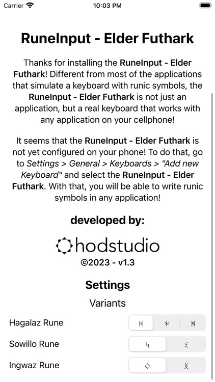 RuneInput - Elder Futhark