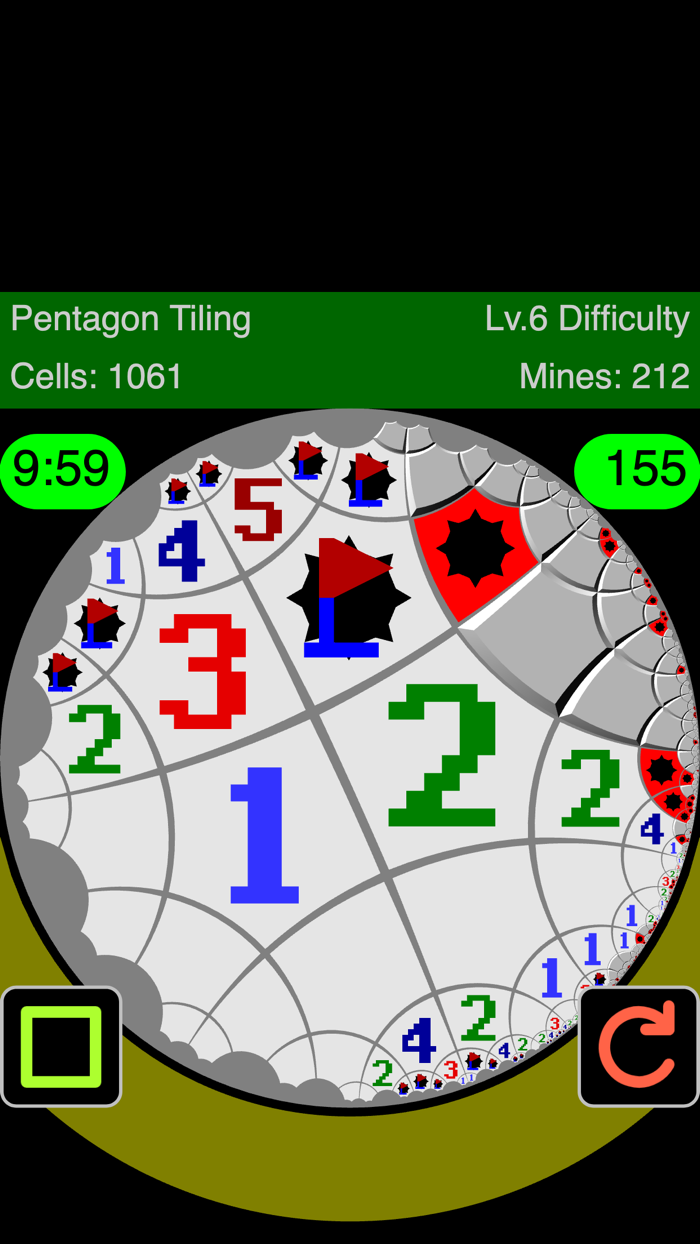 Warped Mines Minesweeper Game