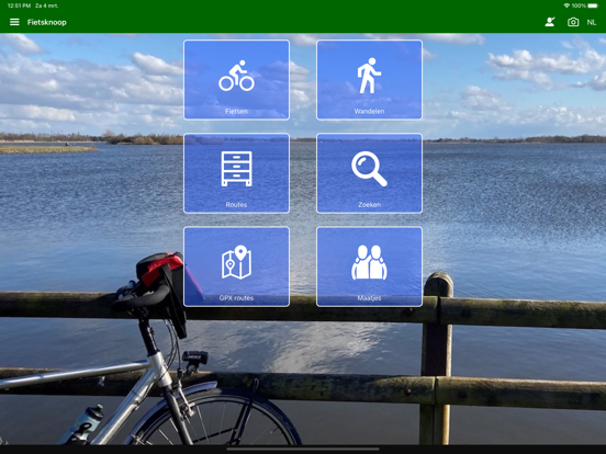 Fietsknoop fiets en wandel app iPad app afbeelding 1