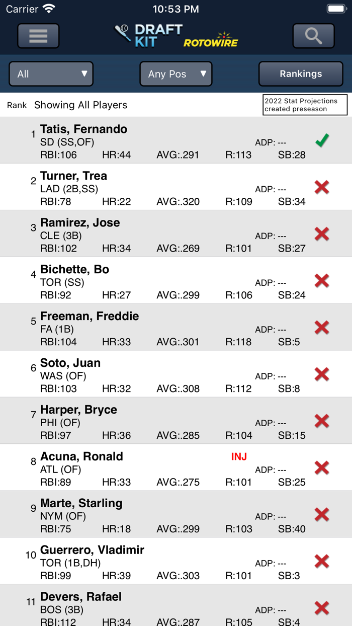 Fantasy Baseball Draft Kit 22