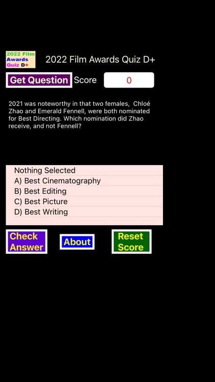 Film Awards Quiz D+