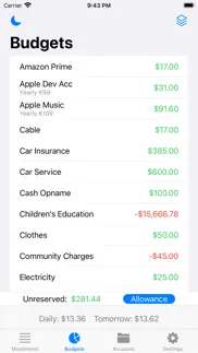 budgets - personal finances iphone screenshot 2
