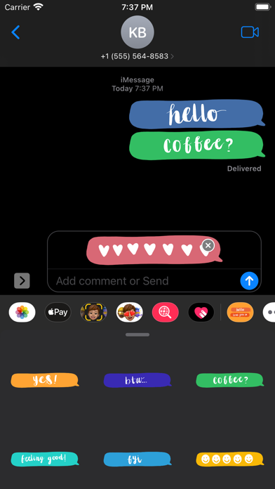 Calligraphy Bubbles - Stickers Screenshot