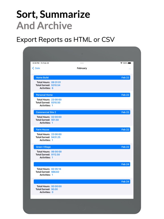 Timesheet & Activity Log screenshot 2