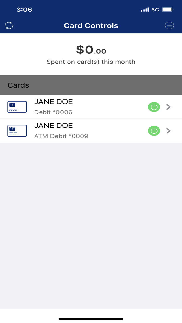 DCECU Debit Card Controls