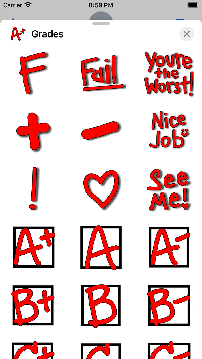 Red Pen Letter Grades